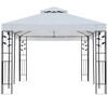 vidaXL Gazebo White and Black Powder-coated Steel 9.8 x 19.7 ft - 3 of 4