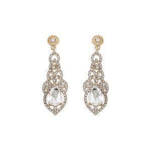 SOHI Women's Green Dazzling Drop Earrings - 1 of 3