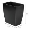 iDesign Set of 2 Small Rectangular Bathroom Trash Cans - Black - 4 of 4