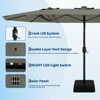 15FT Outdoor Double-Sided Large Patio Umbrella with Base, Rectangle Market Umbrella Outside Umbrellas for Poolside Lawn Backyard - 4 of 4