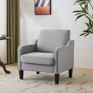 VINGLI Accent Chairs for Living Room Chairs Mid Century Modern Chair Sofa Chair Upholstered Arm Chair with Scooped Arm for Bedroom, Apartment - 1 of 4