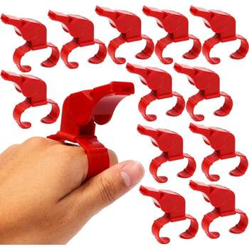 Juvale 12 Pack Finger Grip Whistle for Coaches & Referees Sports