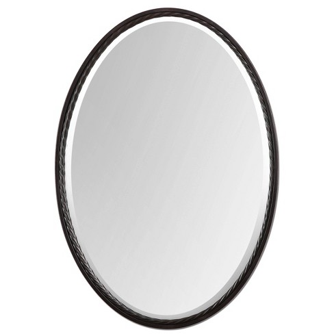 Oval Casalina Oil Rubbed Decorative, Brushed Bronze Wall Mirror
