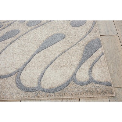 Handmade Beige Floral Synthetic 5' x 7' Area Rug
