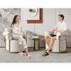 360-Degree Barrel Swivel Accent Sofa Chair, Plush Fabric Lounge Chair with Gold Metal Legs, Comfortable Round Armchair for Living Room - 4 of 4