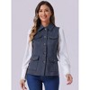 INSPIRE CHIC Women's Buttoned Sleeveless Faux Suede Utility Vest with Cargo Pocket - 2 of 4