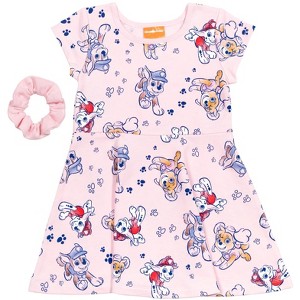 PAW Patrol Skye Chase Marshall Girls French Terry Skater Dress and Scrunchie Little Kid to Big Kid - 1 of 4