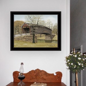 AZL1 Life Concept Wall Art The Old Humpback Bridge Printed Framed Print Ready To Hang for Living Room Bedroom Farmhouse, Black, 28"*2"*24" - 1 of 4