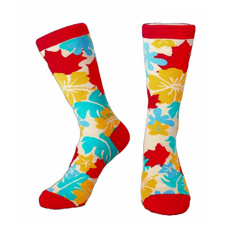 Colorful Maple Leaf Pattern Socks (Women's Sizes Adult Medium) from the Sock Panda, 1 of 2