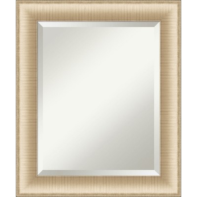 Amanti Art Elegant Brushed Honey Beveled Wall Mirror 24.75 x 20.75 in.