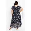 Women's Plus Size Demure Floral Maxi Dress - navy | CITY CHIC - image 3 of 4