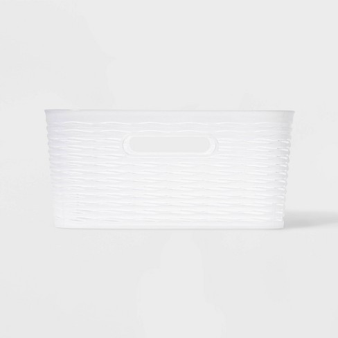 Medium Decorative Plastic Bin with Cutout Handles Gray - Brightroom™