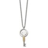 Chisel Stainless Steel Yellow IP-plated with Cubic Zirconia Heart Key Pendant on a 22" Cable Chain Necklace - 4 of 4
