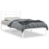 vidaXL Single Bed Frame - White Metal with Elegant Headboard, Supportive Slats - 2 of 4