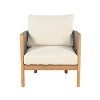 Christopher Knight Home Celeste Patio Rope Weaving Acacia Wood Upholstered Club Chair (Set of 2) - 4 of 4