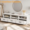Homhougo TV Stand for TVs Up to 80", 70in Entertainment Center with Storage Drawer and Open Shelves White - 4 of 4