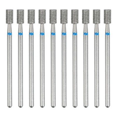 Unique Bargains Emery Nail Drill Bits Set for Acrylic Nails 3/32 Inch Nail Art Tools 44.4mm Length Blue 10Pcs