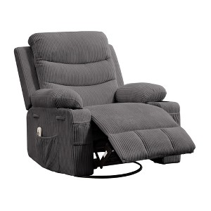 Recliner Chair - Oversized Manual Reclining Rocking Chair, 360 Swivel Glider with Cup Holder, Massage and Heat, Sofa for Adults, Living Room, Bedroom - 1 of 4