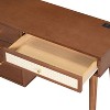 Kumasinova 39" Bohemian Wooden Makeup Vanity Desk with Charging Station,4-Drawer Vanity Table with Mirror, Rattan Accent Dressing Table with Stool - 3 of 4