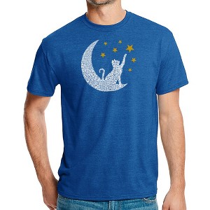 LA Pop Art Cat Moon - Men's Premium Blend Word Art T-Shirt - 1 of 4