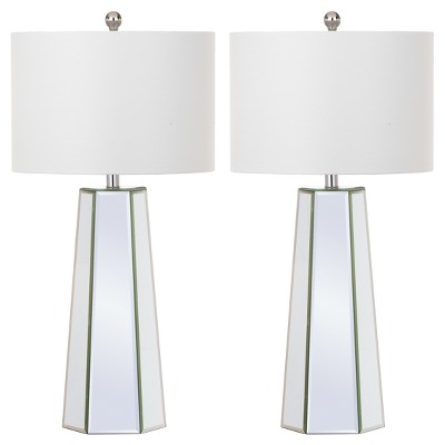 (Set of 2) 31.5" Janice Table Lamp Clear (Includes CFL Light Bulb) - Safavieh