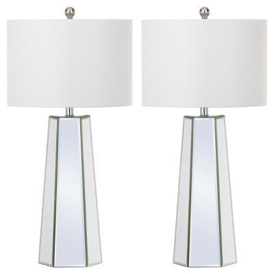 (Set of 2) 31.5" Janice Table Lamp Clear (Includes CFL Light Bulb) - Safavieh