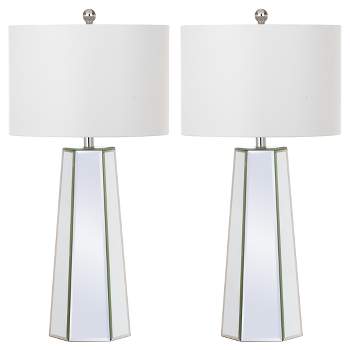 (Set of 2) 31.5" Janice Table Lamp Clear (Includes CFL Light Bulb) - Safavieh