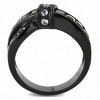 Slickblue Brown Synthetic Glass Ring, Black Ion Plated Stainless Steel, Unique Designer Style, Sizes 5-10 - 3 of 4