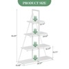 4 Tier Book Shelf, Ladder Bookcase with Sailboat A Shaped Structure, Bookshelf with Sturdy Shelves Display - 2 of 4