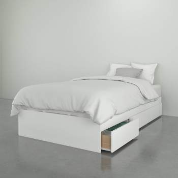3 Drawer Storage Platform Bed White - Nexera