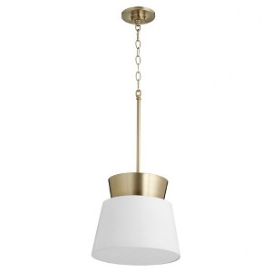 Quorum Lighting Trapezoids 1 - Light Pendant in  Studio White/Aged Brass - 1 of 1