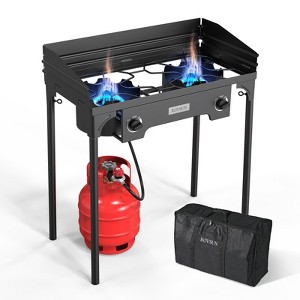 ROVSUN 2 Burner Outdoor Propane Gas Stove 150,000 BTU High Pressure Stand Cooker for Backyard Cooking Camping Home Brewing Canning Frying - 1 of 4