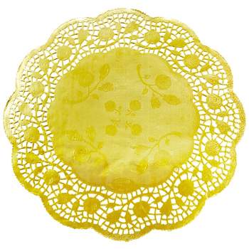100 White Round Disposable Paper Doilies Placemats Lace Trim