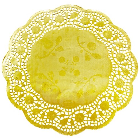 Juvale 100pcs Gold Round 12 Disposable Paper Doilies Lace For Art