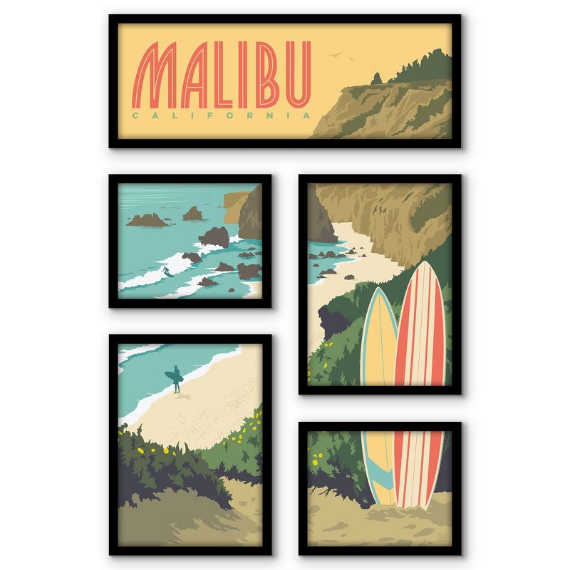 Americanflat Malibu 5 Piece Grid Wall Art Room Decor Set - coastal vintage Modern Home Decor Wall Prints, 1 of 6