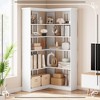 Farmhouse Bookshelf Corner Bookcase 72.8” Large Bookcase Wood Bookshelf - 3 of 4