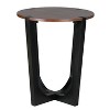 2 Pieces Coffee Table Set Cocktail Table Round Center Table End Table Accent Table Sofa Side Table, Brown & Black - ModernLuxe - 4 of 4