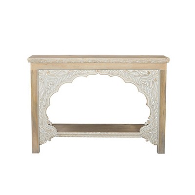 Taran Designs,Grayson Carved Solid Wood Console Table