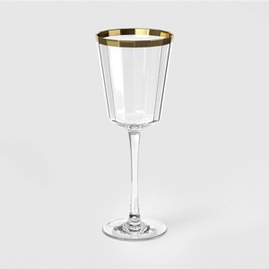 9.1 fl oz Faceted Stemmed Wine Glass Rimmed Clear - Threshold™ - 1 of 3