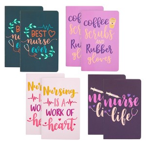 Paper Junkie 8 Pack A5 Nurse Notebook Set, Nurses Gifts for Retirement, Graduation, 80 Lined Pages, 8 x 5 x 0.1 Inches - 1 of 4