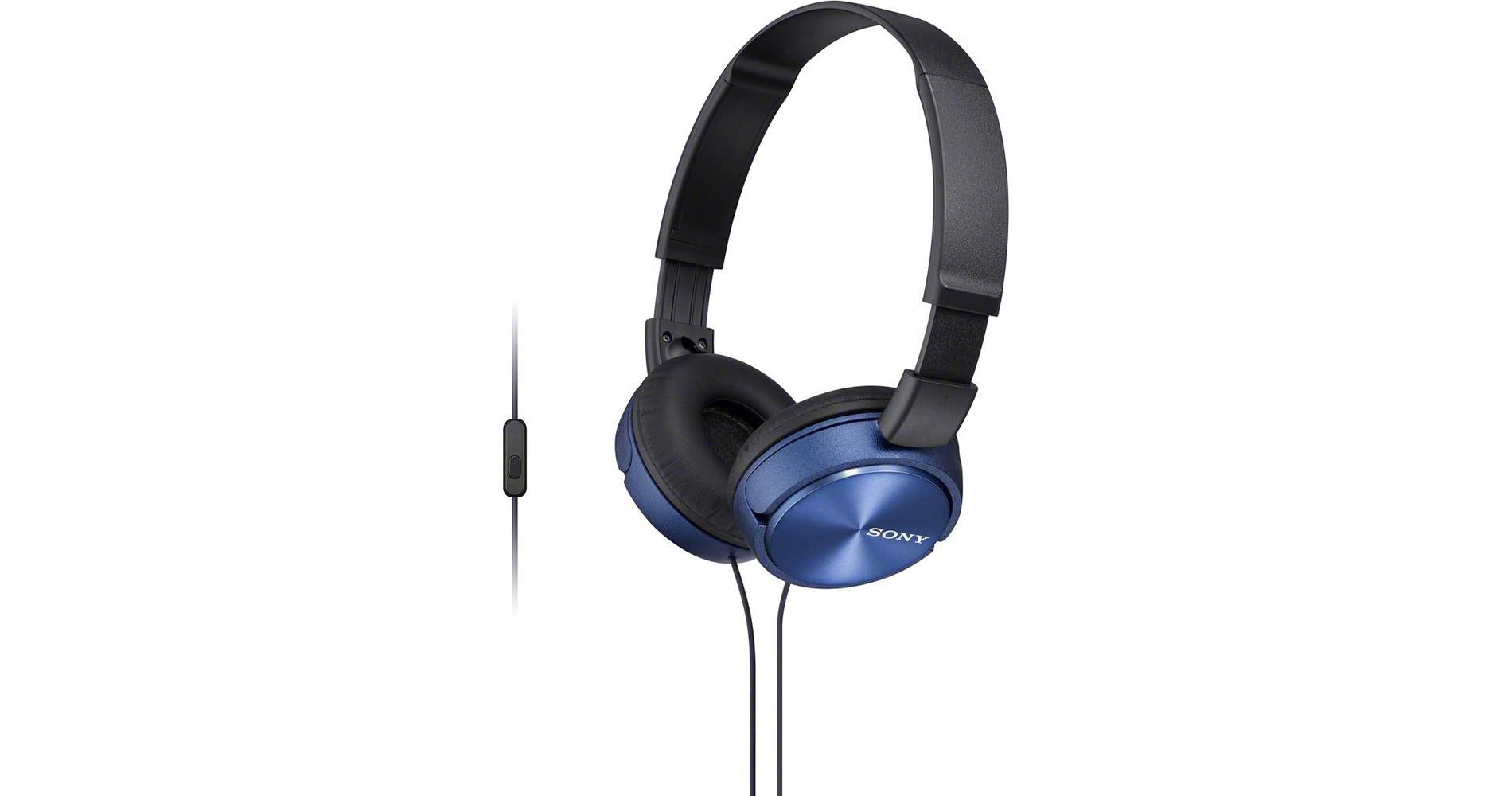 Sony MDR-ZX310AP ZX Series On Ear Headphones Stereo Headset with Mic, Blue (Manufacturer Refurbished)