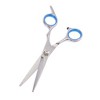 Unique Bargains Stainless Steel Straight Scissors with Gasket Ring for Long Short Thick Hard Soft Hair Blue 1 Pc - 3 of 4
