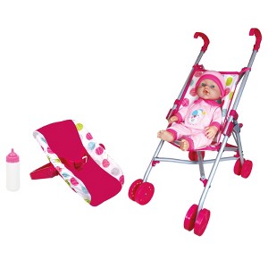 Lissi 12" Twin Baby Dolls with Twin Jogger Stroller - 1 of 4