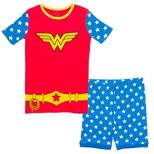 DC Comics Justice League Wonder Woman Girls Pajama Shirt and Shorts Sleep Set Toddler