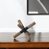 HomeRoots 5" Brown Metal And Wood Modern Abstract Tabletop Sculpture - 2 of 4