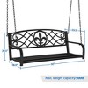 Yaheetech Fleur-De-Lis Hanging Bench with Chains For Porch Patio, Black - 4 of 4
