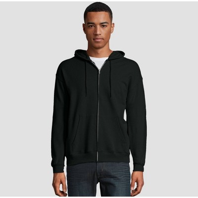 Hanes Men's EcoSmart Fleece Full-Zip Hooded Sweatshirt - Black M