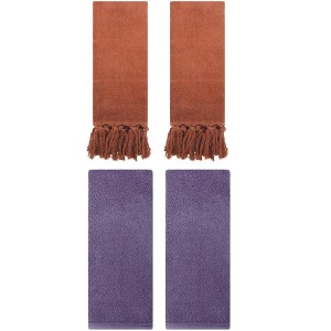 REGALWOVEN 4 Pcs Cotton Bathroom Hand Towel with Tassel - 1 of 4