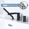 WOWOW Single-Handle Deck-Mount Roman Tub Faucet with Hand Shower in Brushed Nickel - 3 of 4