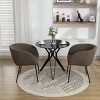 Set Of 2 Dining Chairs with Black Metal Legs,Boucle Fabric Dining Chair with Wing Back, Leisure Armchair Upholstered Accent Kitchen Chairs-Cuddlewood - 3 of 4